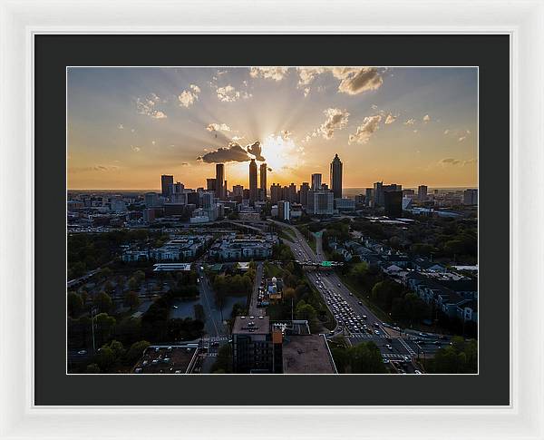 Birds Eye view of Atlanta  - Framed Print