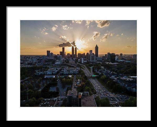 Birds Eye view of Atlanta  - Framed Print