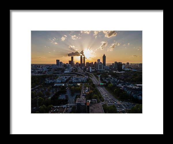 Birds Eye view of Atlanta  - Framed Print