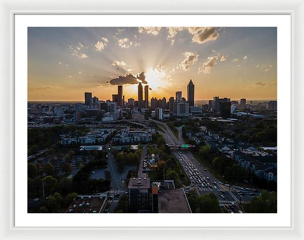 Birds Eye view of Atlanta  - Framed Print