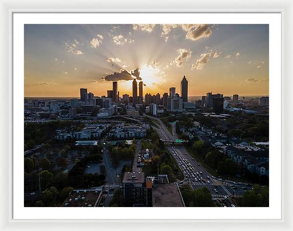 Birds Eye view of Atlanta  - Framed Print