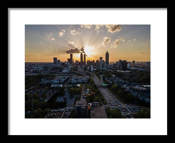 Birds Eye view of Atlanta  - Framed Print