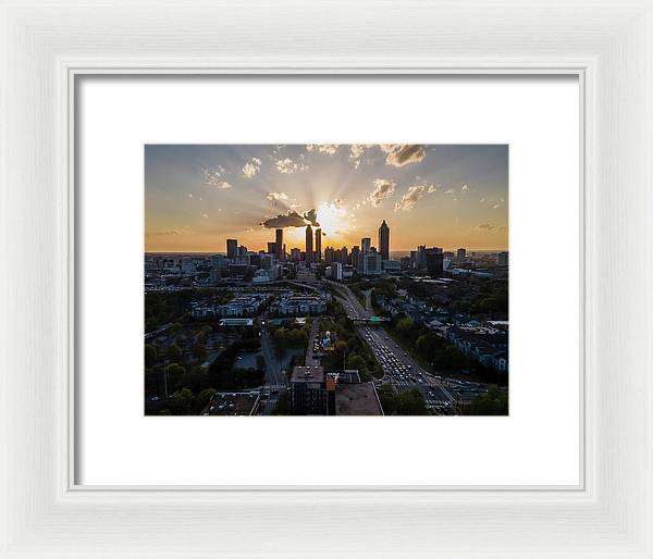 Birds Eye view of Atlanta  - Framed Print