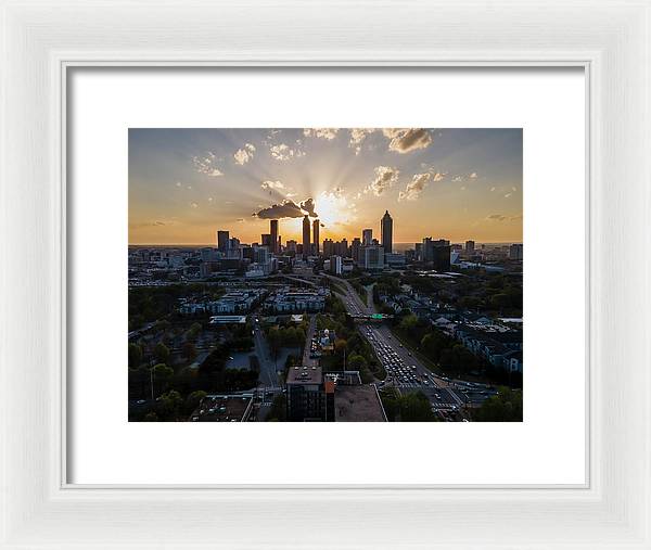 Birds Eye view of Atlanta  - Framed Print