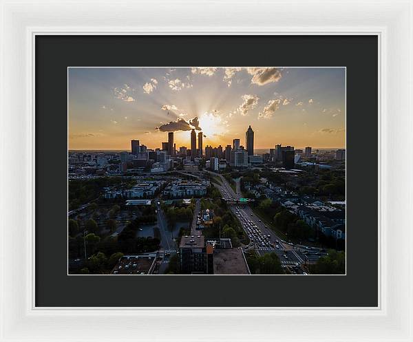 Birds Eye view of Atlanta  - Framed Print