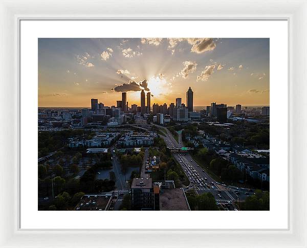 Birds Eye view of Atlanta  - Framed Print