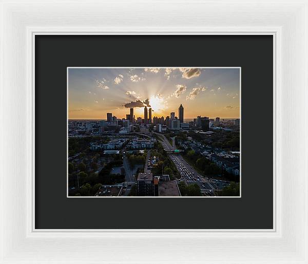 Birds Eye view of Atlanta  - Framed Print