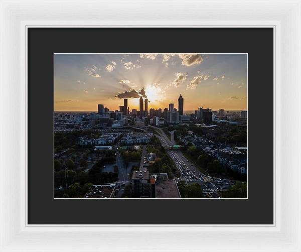 Birds Eye view of Atlanta  - Framed Print