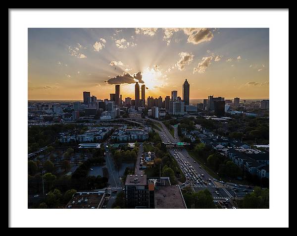 Birds Eye view of Atlanta  - Framed Print