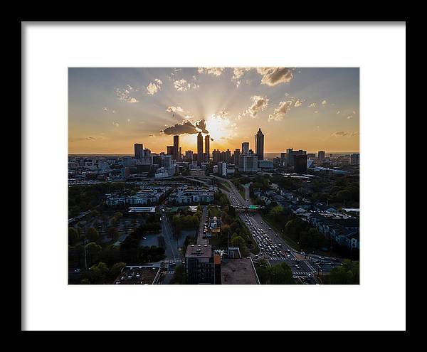 Birds Eye view of Atlanta  - Framed Print