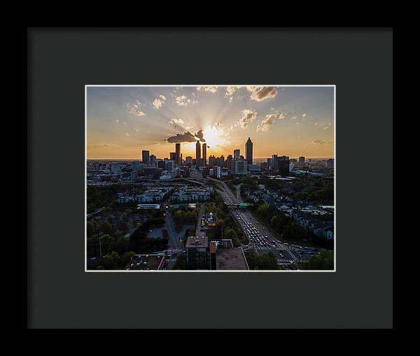 Birds Eye view of Atlanta  - Framed Print