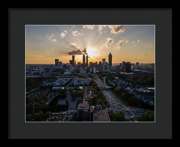 Birds Eye view of Atlanta  - Framed Print