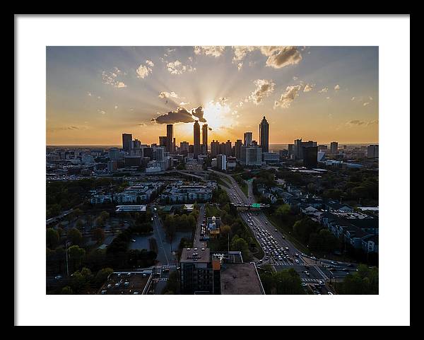 Birds Eye view of Atlanta  - Framed Print