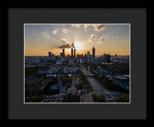 Birds Eye view of Atlanta  - Framed Print