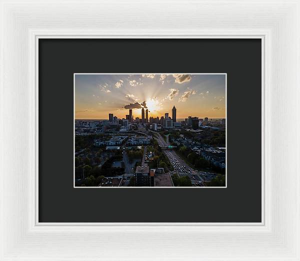 Birds Eye view of Atlanta  - Framed Print