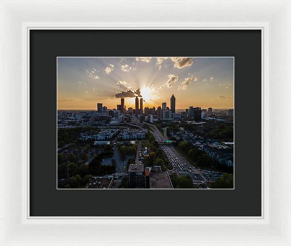 Birds Eye view of Atlanta  - Framed Print