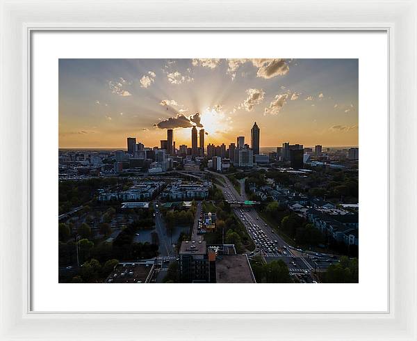 Birds Eye view of Atlanta  - Framed Print