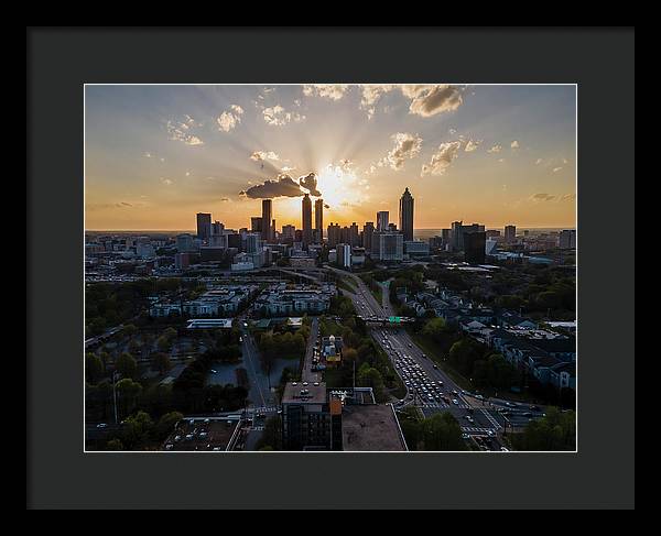 Birds Eye view of Atlanta  - Framed Print