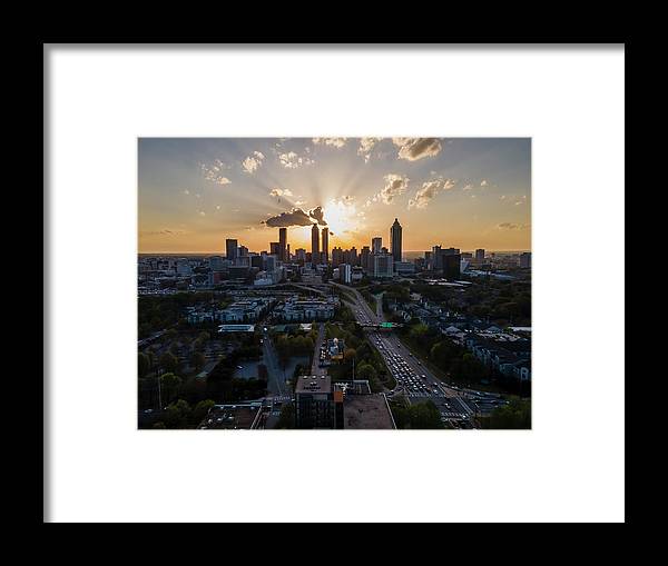 Birds Eye view of Atlanta  - Framed Print