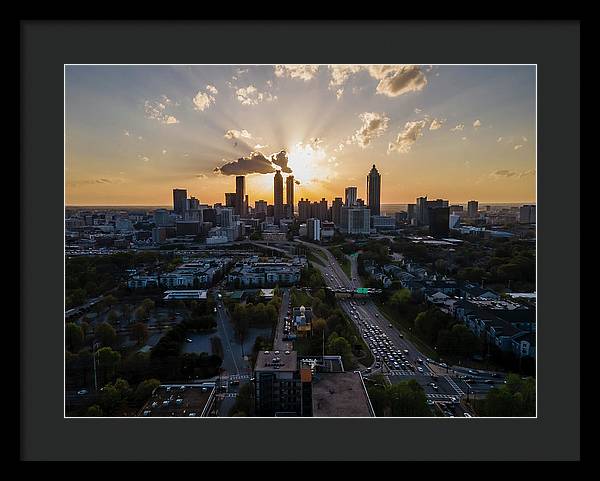 Birds Eye view of Atlanta  - Framed Print