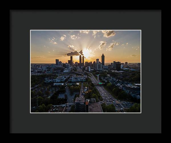 Birds Eye view of Atlanta  - Framed Print