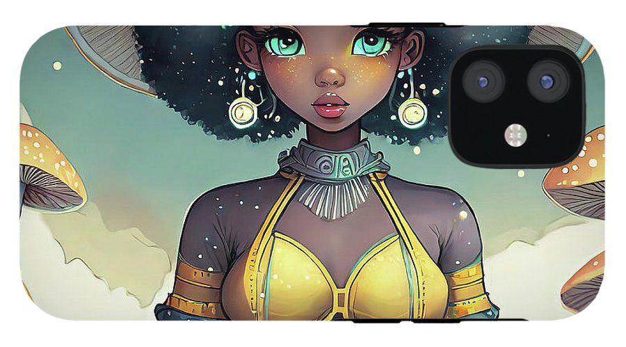 Black Queen In A Mushroom Forest  - Phone Case