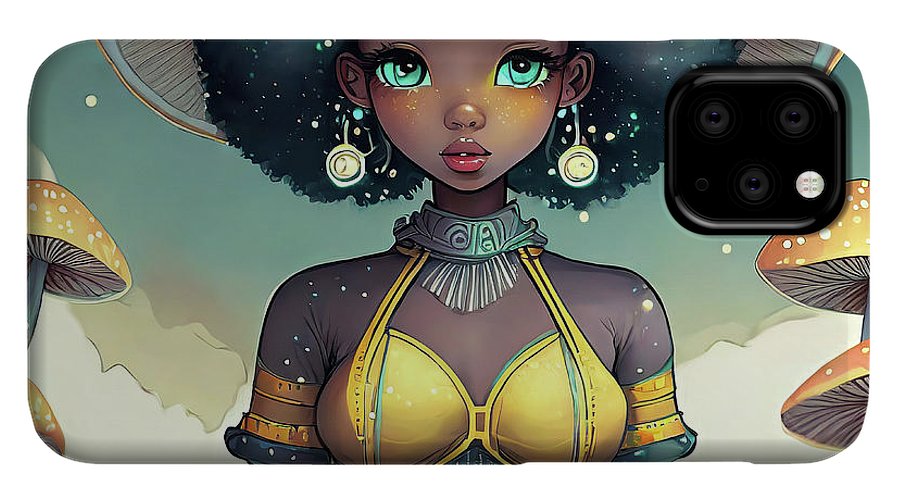 Black Queen In A Mushroom Forest  - Phone Case