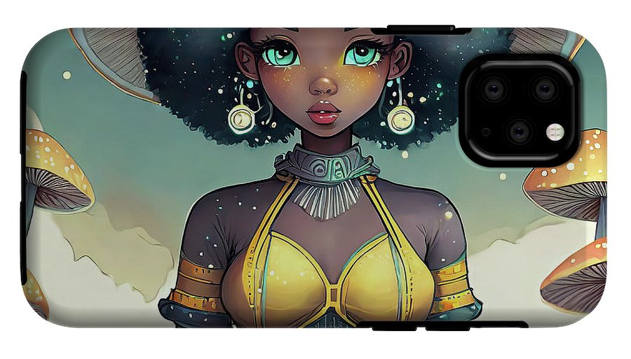 Black Queen In A Mushroom Forest  - Phone Case