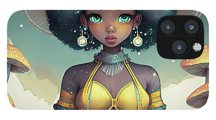 Black Queen In A Mushroom Forest  - Phone Case