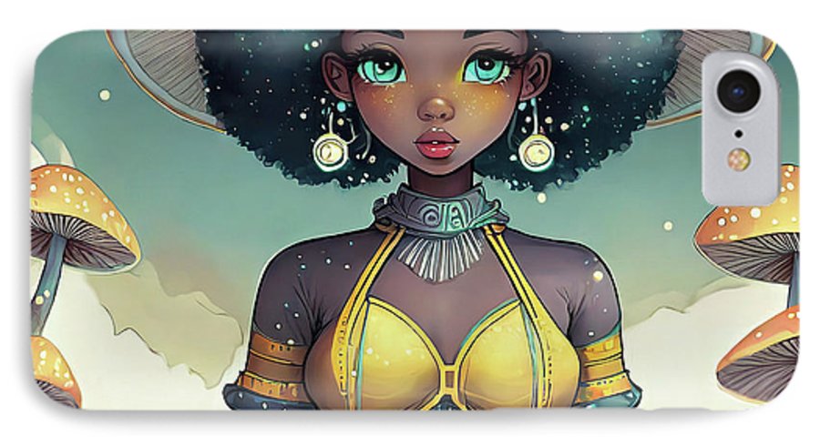 Black Queen In A Mushroom Forest  - Phone Case