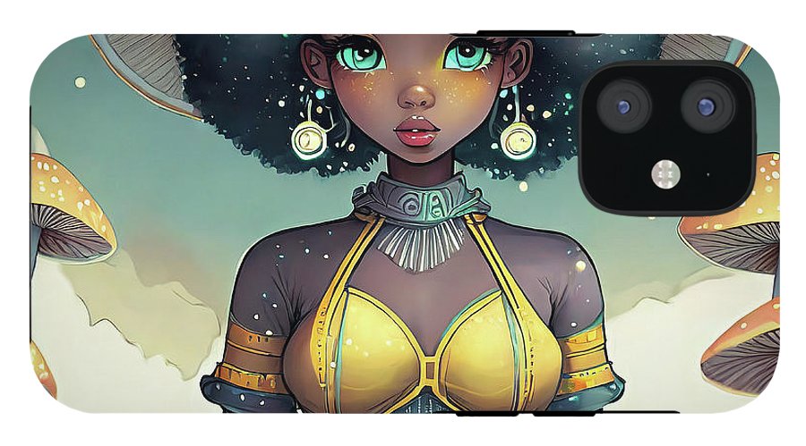 Black Queen In A Mushroom Forest  - Phone Case