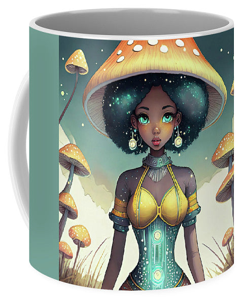 Black Queen In A Mushroom Forest  - Mug