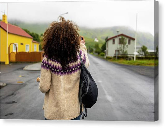 Black Woman Traveler  - Canvas Print