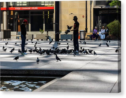 Boy One With Nature In The City Of Chicago - Canvas Print