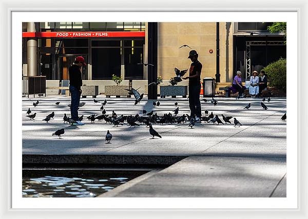 Boy One With Nature In The City Of Chicago - Framed Print