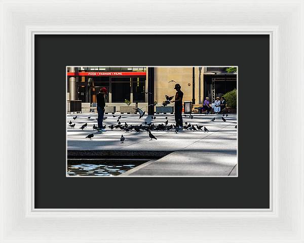 Boy One With Nature In The City Of Chicago - Framed Print