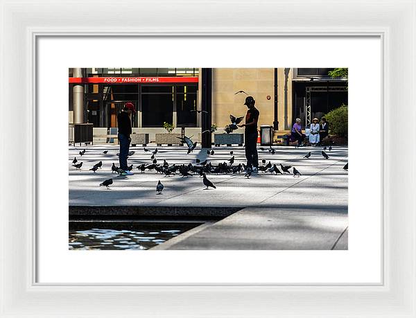 Boy One With Nature In The City Of Chicago - Framed Print