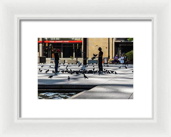 Boy One With Nature In The City Of Chicago - Framed Print