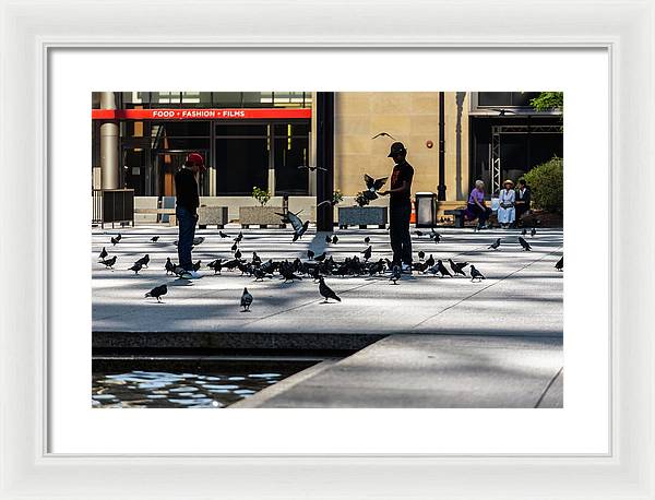 Boy One With Nature In The City Of Chicago - Framed Print