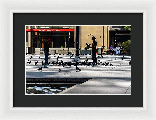 Boy One With Nature In The City Of Chicago - Framed Print