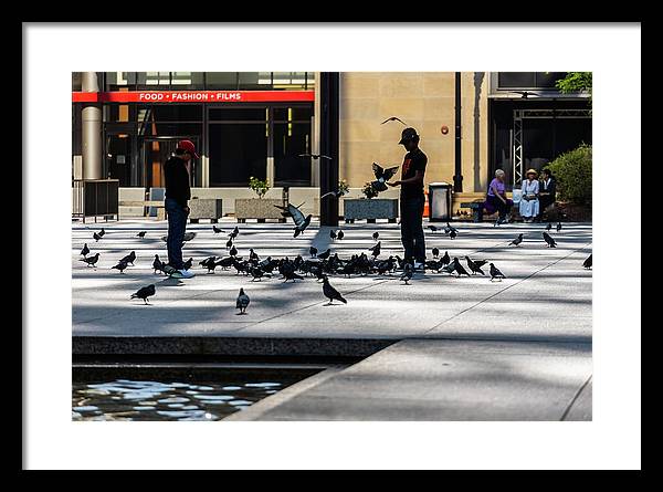 Boy One With Nature In The City Of Chicago - Framed Print