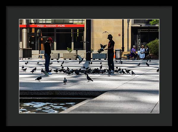 Boy One With Nature In The City Of Chicago - Framed Print