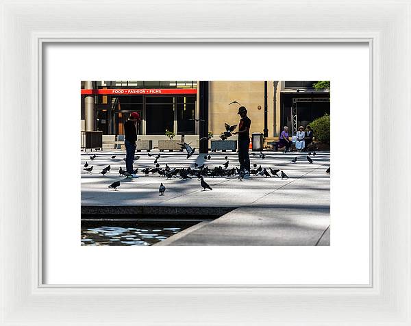 Boy One With Nature In The City Of Chicago - Framed Print