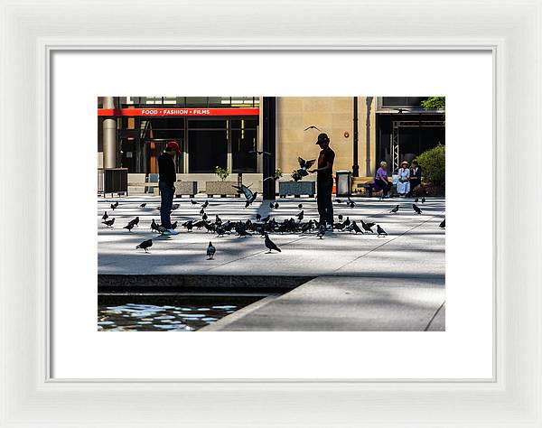 Boy One With Nature In The City Of Chicago - Framed Print