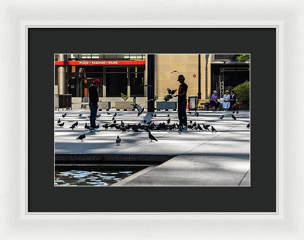 Boy One With Nature In The City Of Chicago - Framed Print