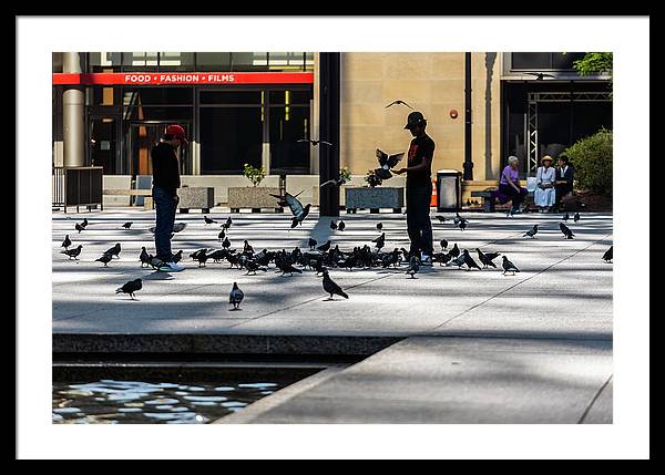 Boy One With Nature In The City Of Chicago - Framed Print