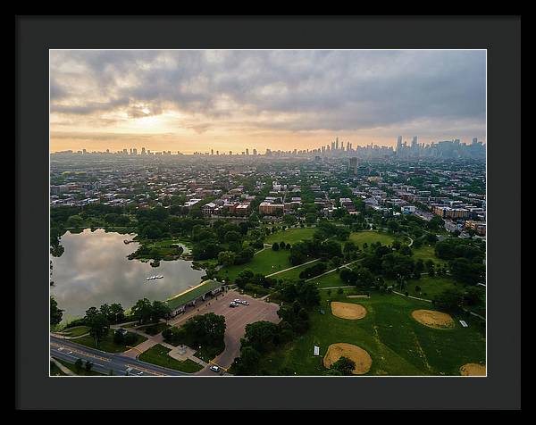 Chicago Park Sunrise - Framed Print