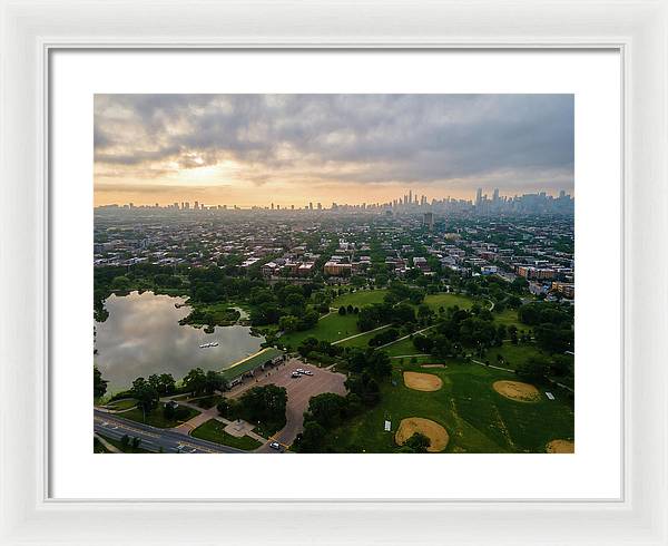 Chicago Park Sunrise - Framed Print