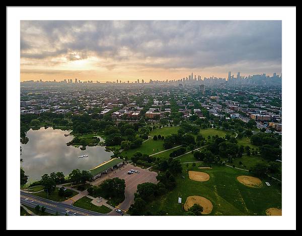 Chicago Park Sunrise - Framed Print