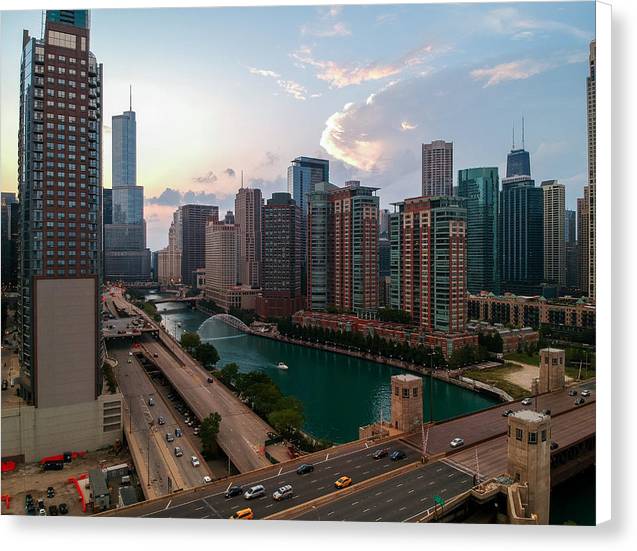 Chicago Skyline Sunset 2 - Canvas Print